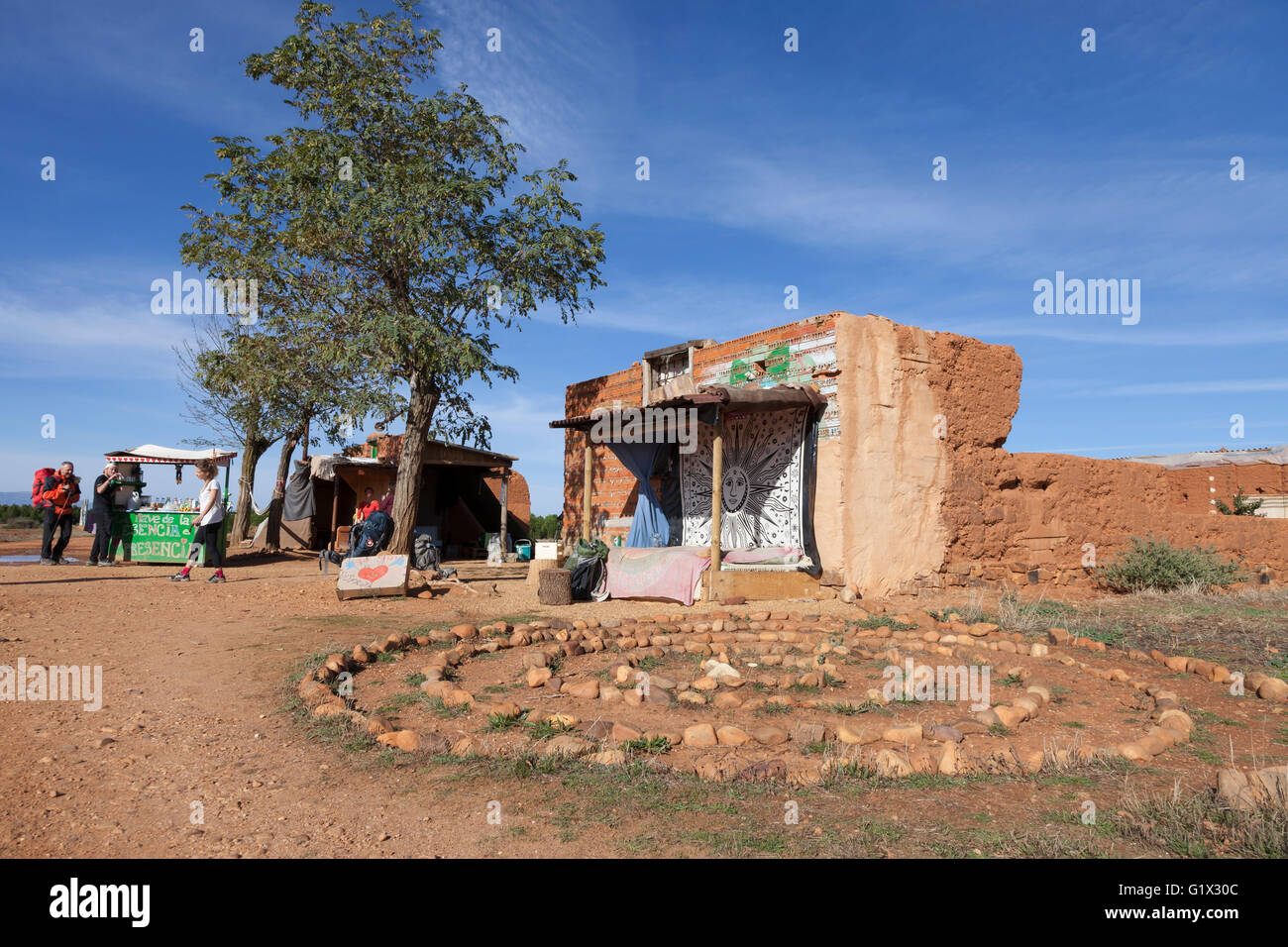 San Justo de la Vega, Espagne : La Casa de los Dioses (la Chambre des dieux) est une petite dontativo cantina et abri. Banque D'Images