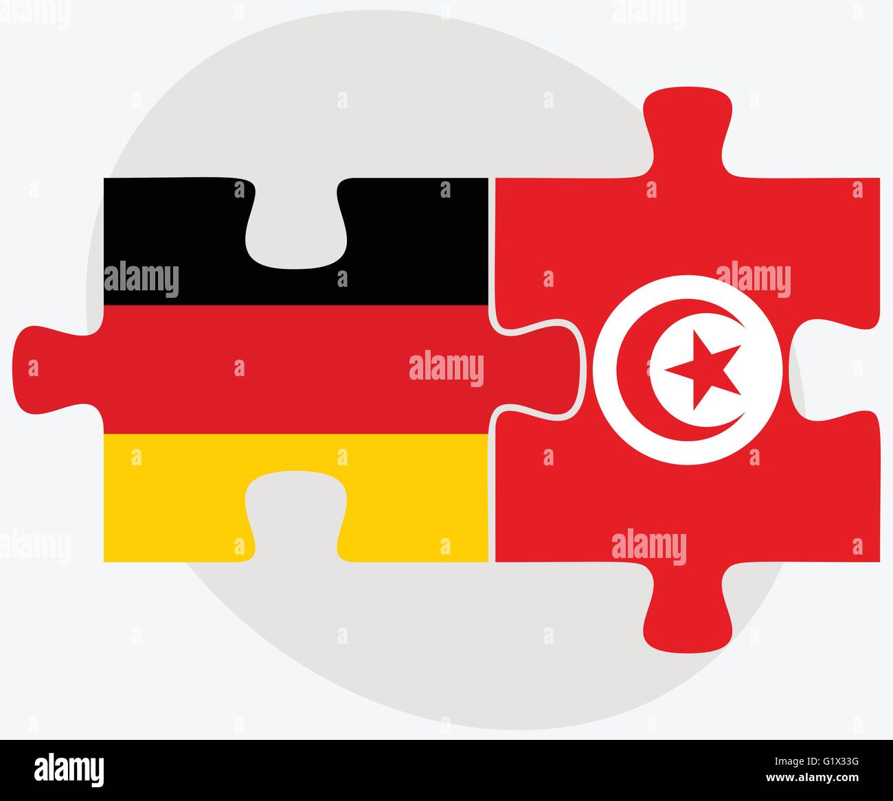 L'Allemagne et la Tunisie drapeaux dans puzzle isolé sur fond blanc Illustration de Vecteur