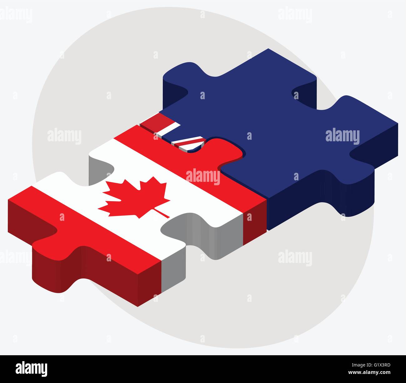 Le Canada et les Îles Turques et Caïques drapeaux dans puzzle isolé sur fond blanc Illustration de Vecteur