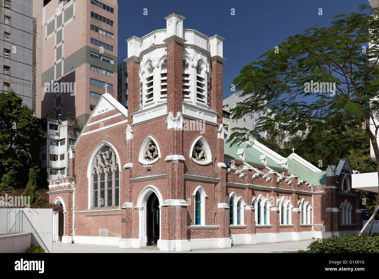 Saint André&# 39;s'Église anglicane, l'église historique, Tsim Sha Tsui, Kowloon, Hong Kong, Chine Banque D'Images
