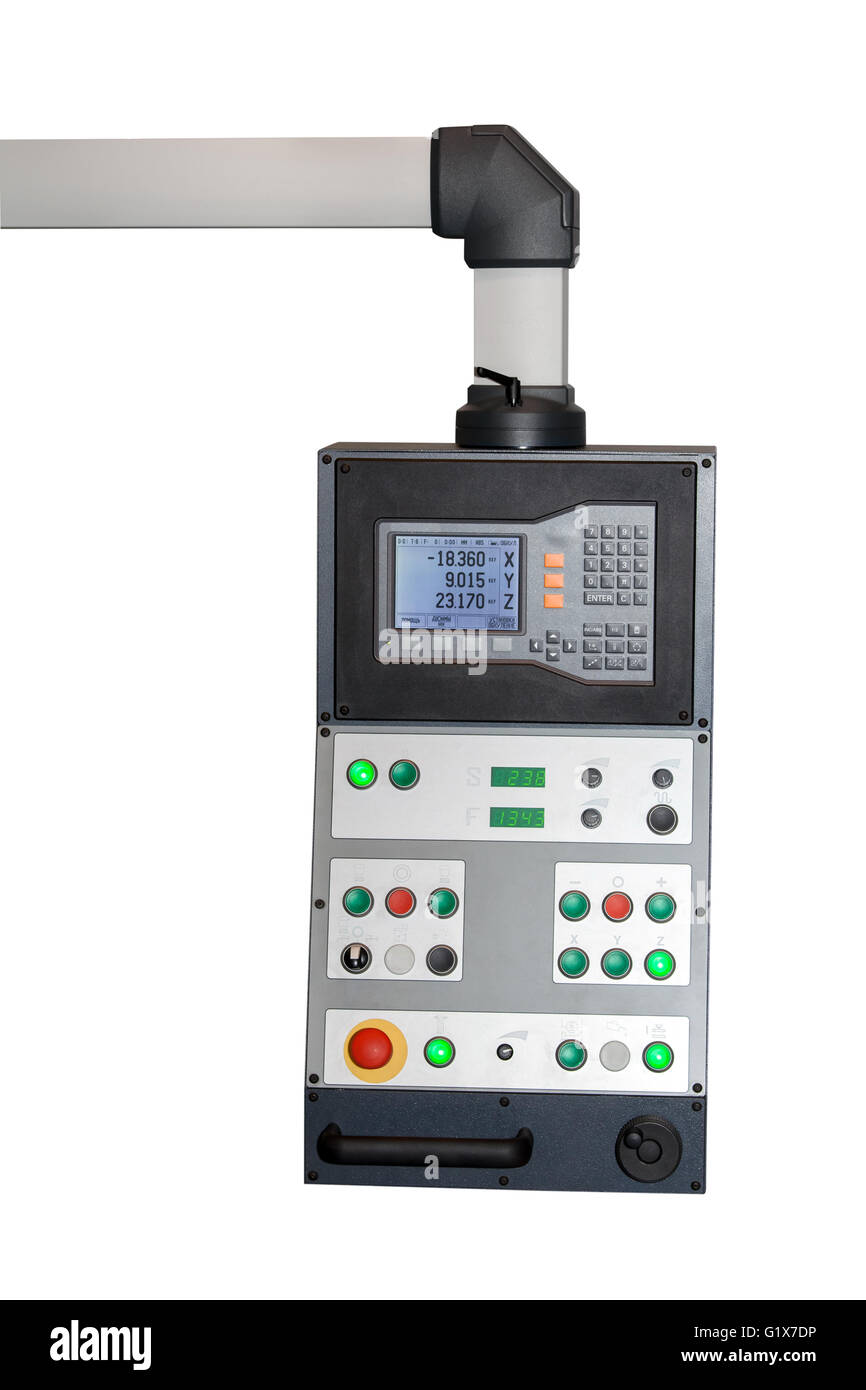 Panneau de commande CNC industrielles isolées Banque D'Images