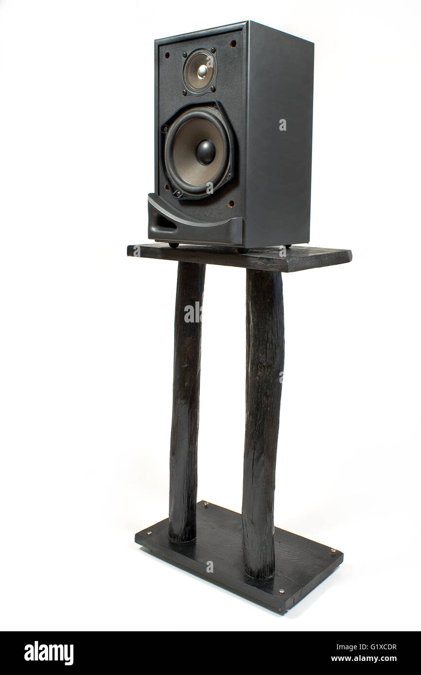 Le président du son noir sur le stand isolated on white Banque D'Images