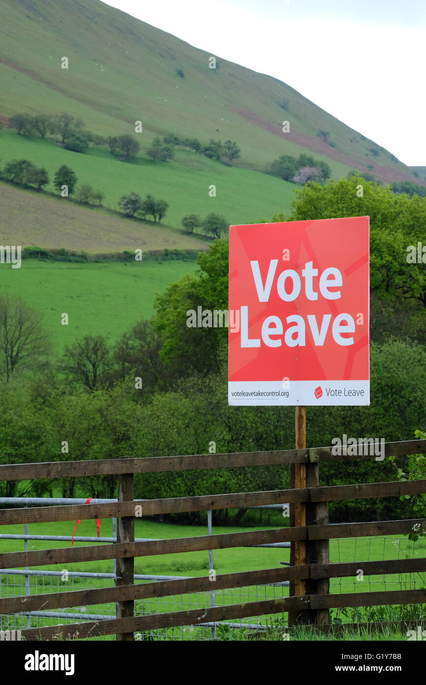 Référendum de l'Union européenne - Vote Laisser signer dans les régions rurales de Powys, Pays de Galles Banque D'Images