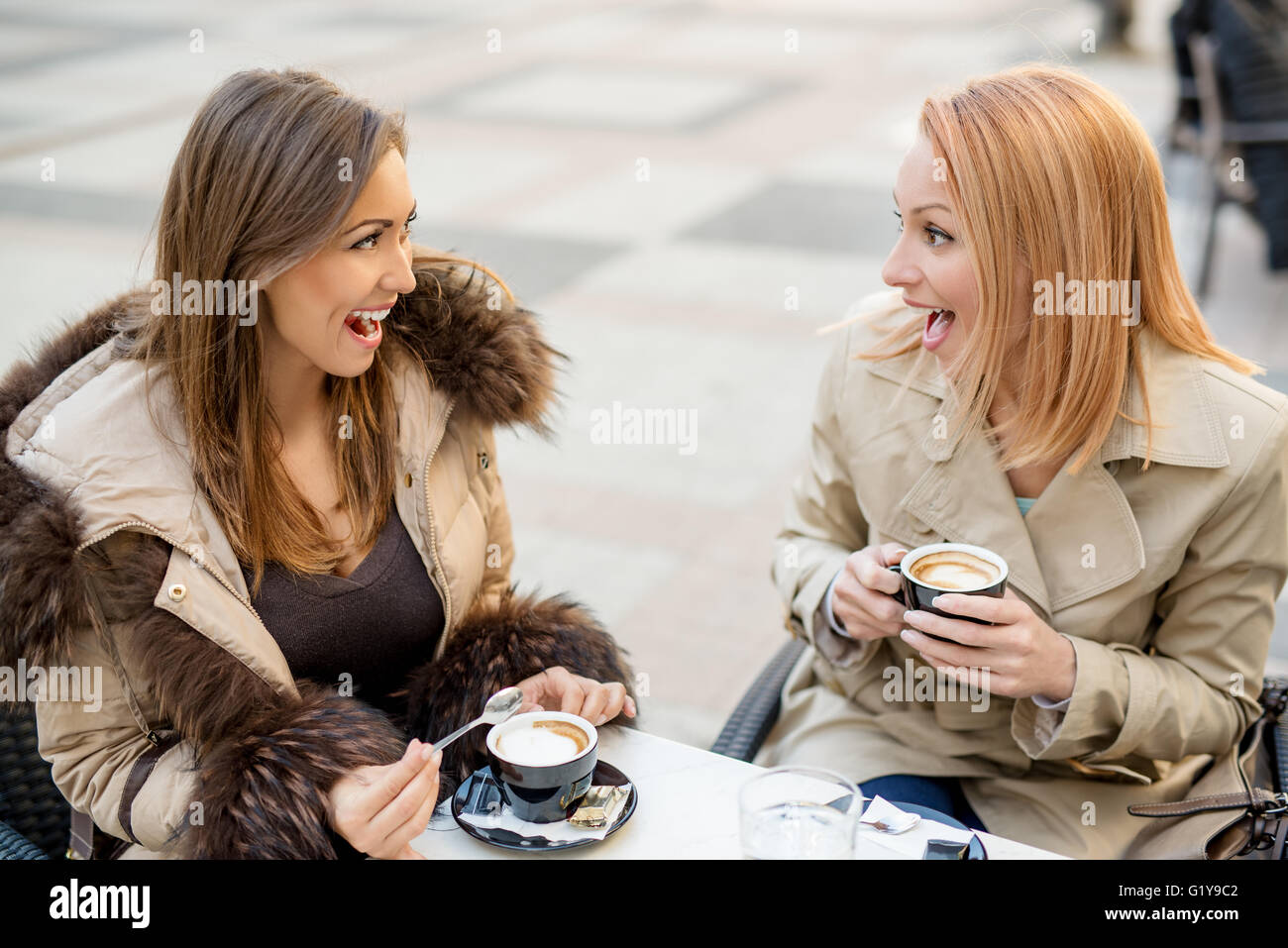 Amis de la jeune fille Banque D'Images