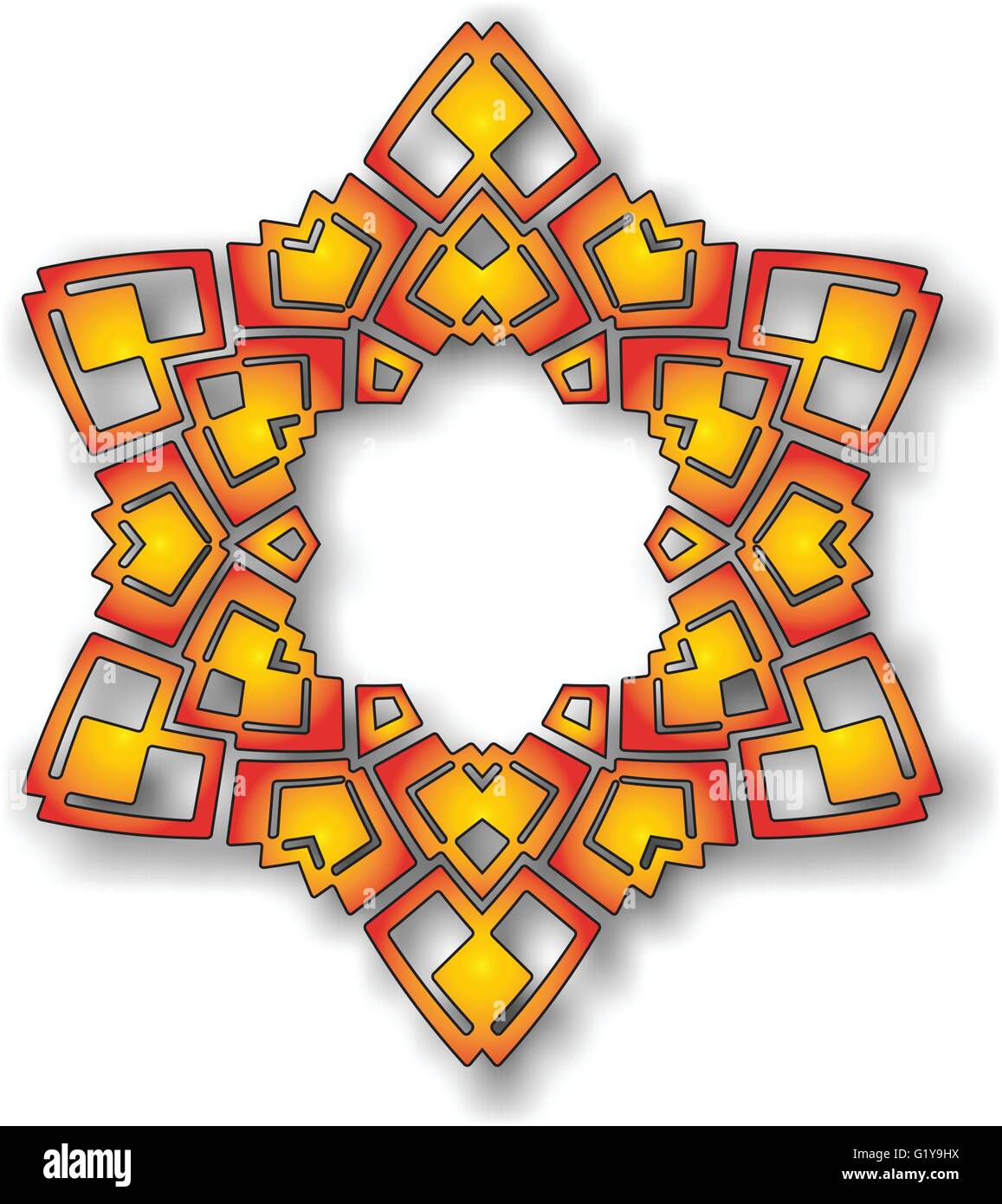 Abstract vector star circulaire pattern design style mandala. Motif rond Mandala. Résumé de la conception islamique Persan Arabe Turc d'ornement floral cercle vecteur border Illustration de Vecteur