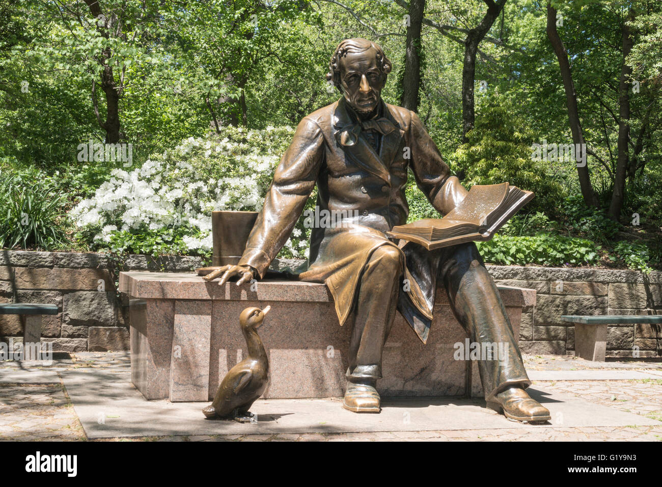 Statue de Hans Christian Andersen, Central Park, NYC Banque D'Images Statue de Hans Christian Andersen, Central Park, NYC Banque D'Images