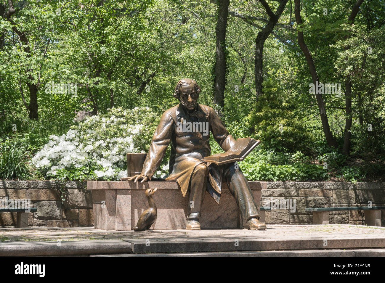 Statue de Hans Christian Andersen, Central Park, NYC Banque D'Images Statue de Hans Christian Andersen, Central Park, NYC Banque D'Images