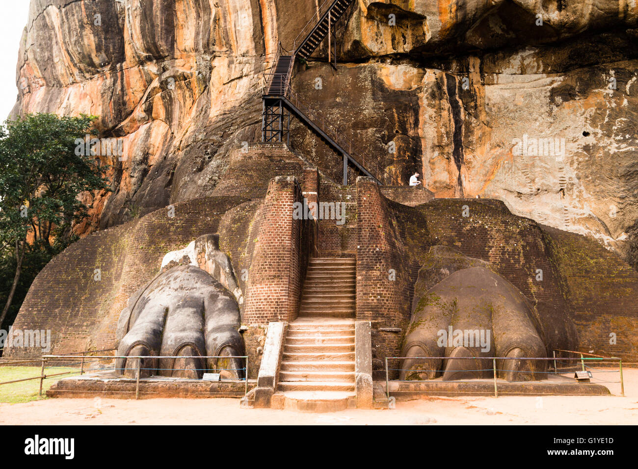Le Lion Gate, la forteresse du Rocher de Sigiriya, Sri Lanka Banque D'Images