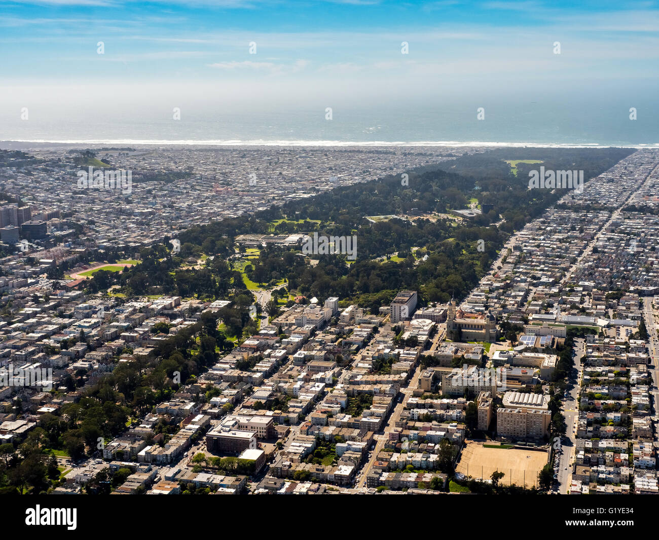 Vue aérienne, le Golden Gate Park, San Francisco, San Francisco, USA, California, USA Banque D'Images