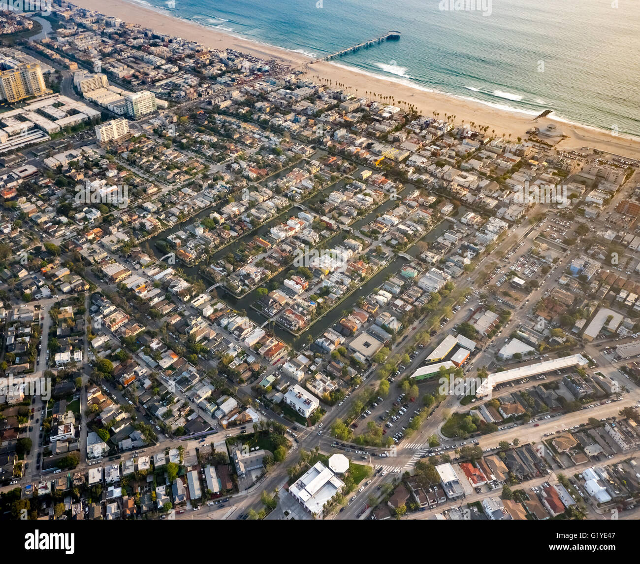 Carte de Venise, Linnie Parc Canal, canal, Marina del Rey, Los Angeles County, Californie, USA Banque D'Images