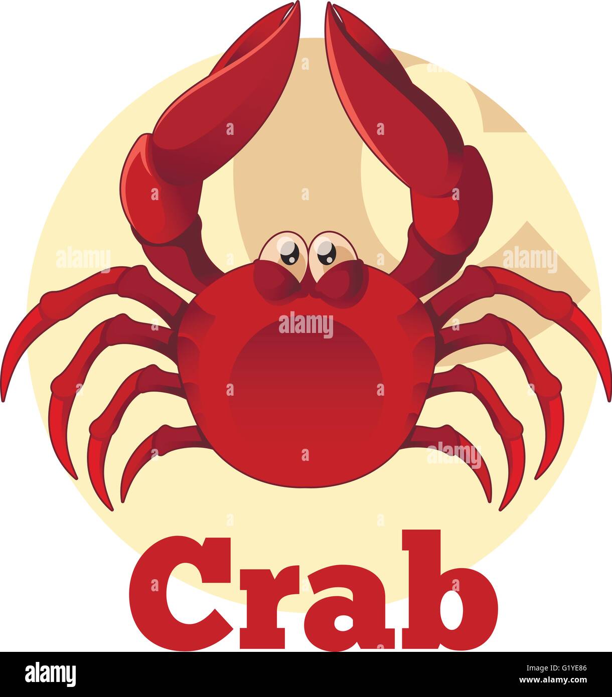 Crabe Cartoon ABC Illustration de Vecteur