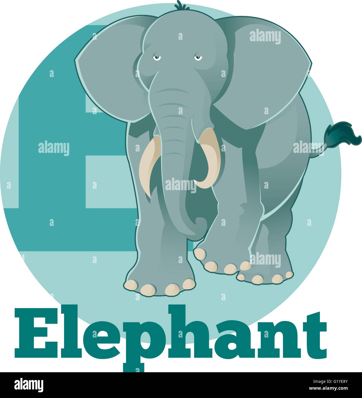 ABC Cartoon Elephant Illustration de Vecteur