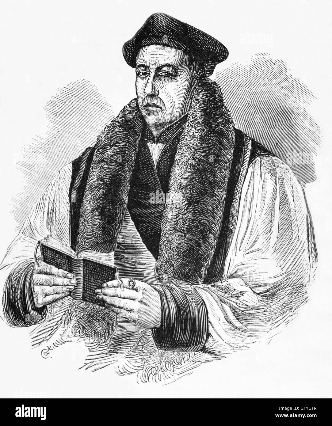 Thomas Cranmer autour de 1530, chef de la Réforme anglaise et l'archevêque de Canterbury pendant les règnes d'Henri VIII, Édouard VI et, pour un court laps de temps, Mary I. Banque D'Images