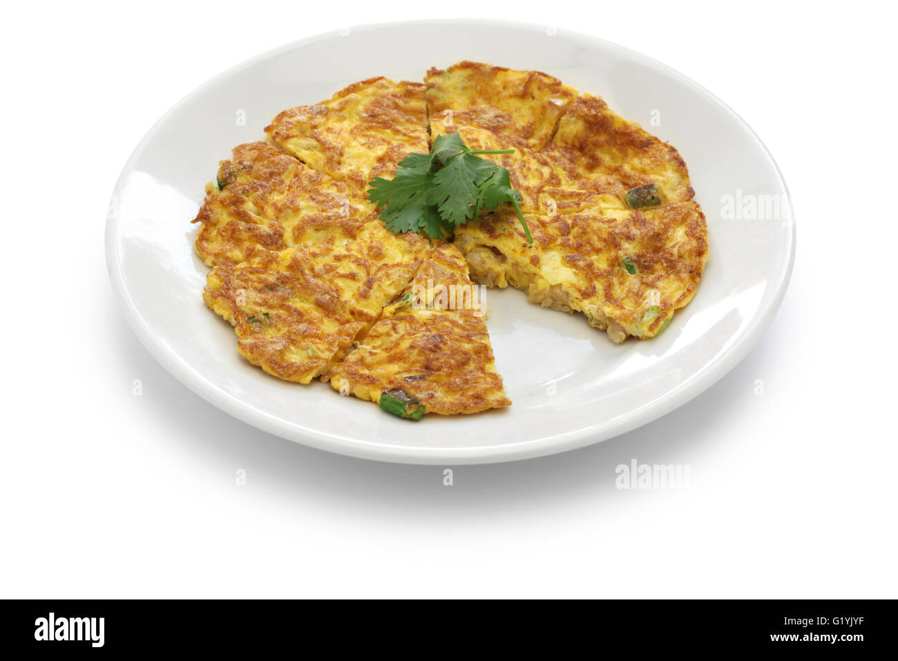 Radis séché taïwanais omelette, cuisine taiwanaise Banque D'Images
