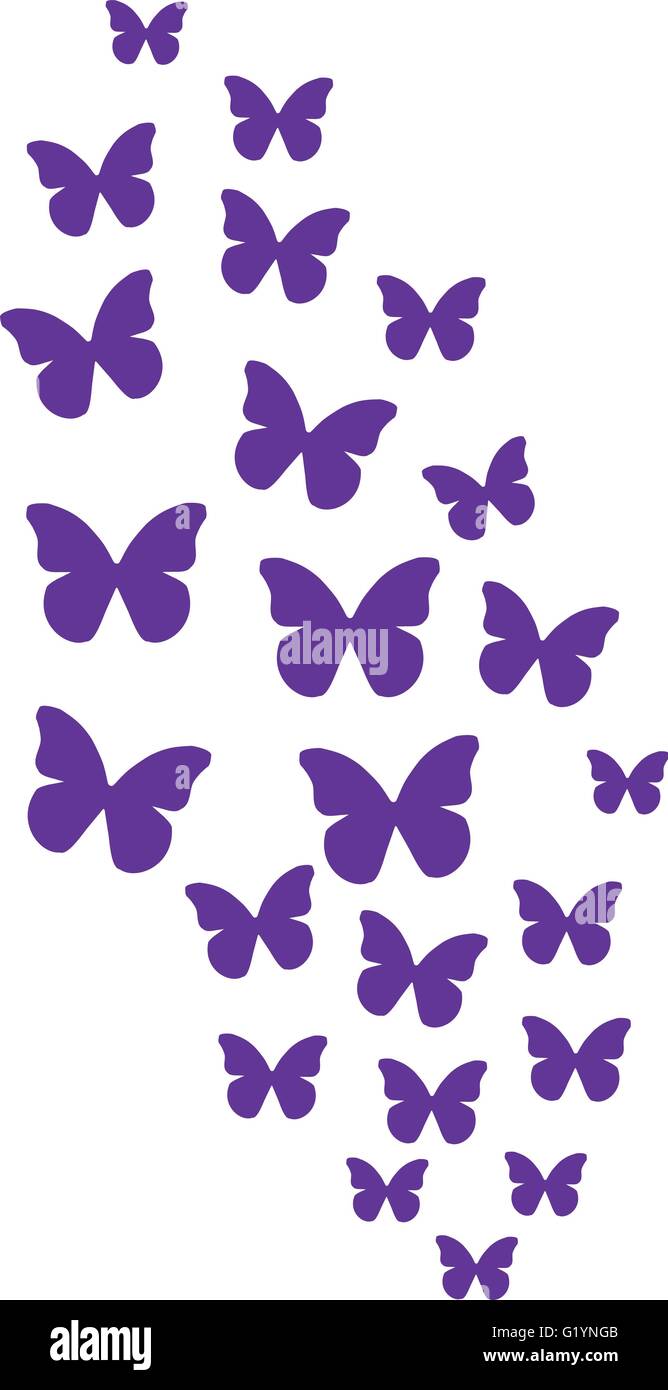 Bouquet de papillons violet Illustration de Vecteur