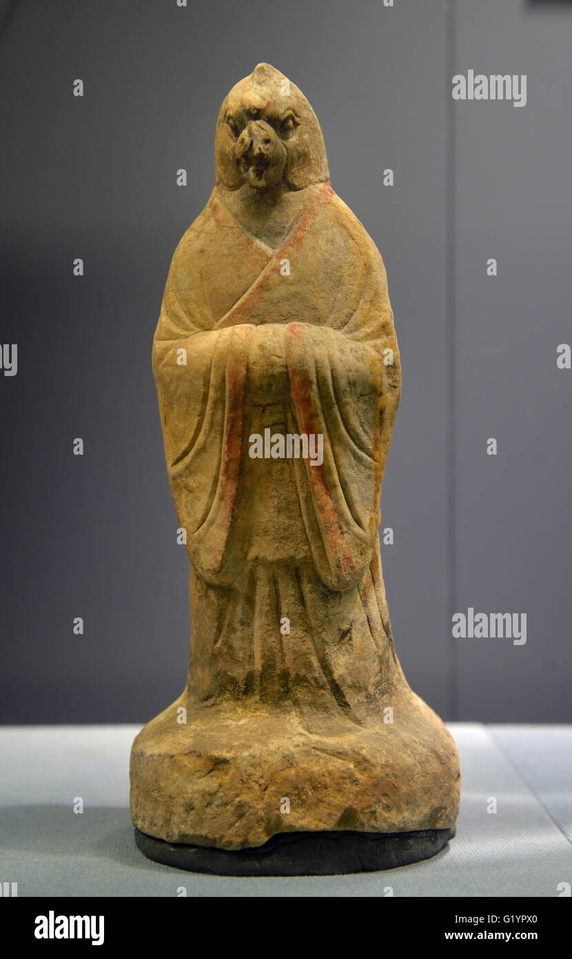 -Poulet sculptés en pierre zodiaque chinois. Dynastie des Tang (618-907). Beijing Capital Museum. Banque D'Images