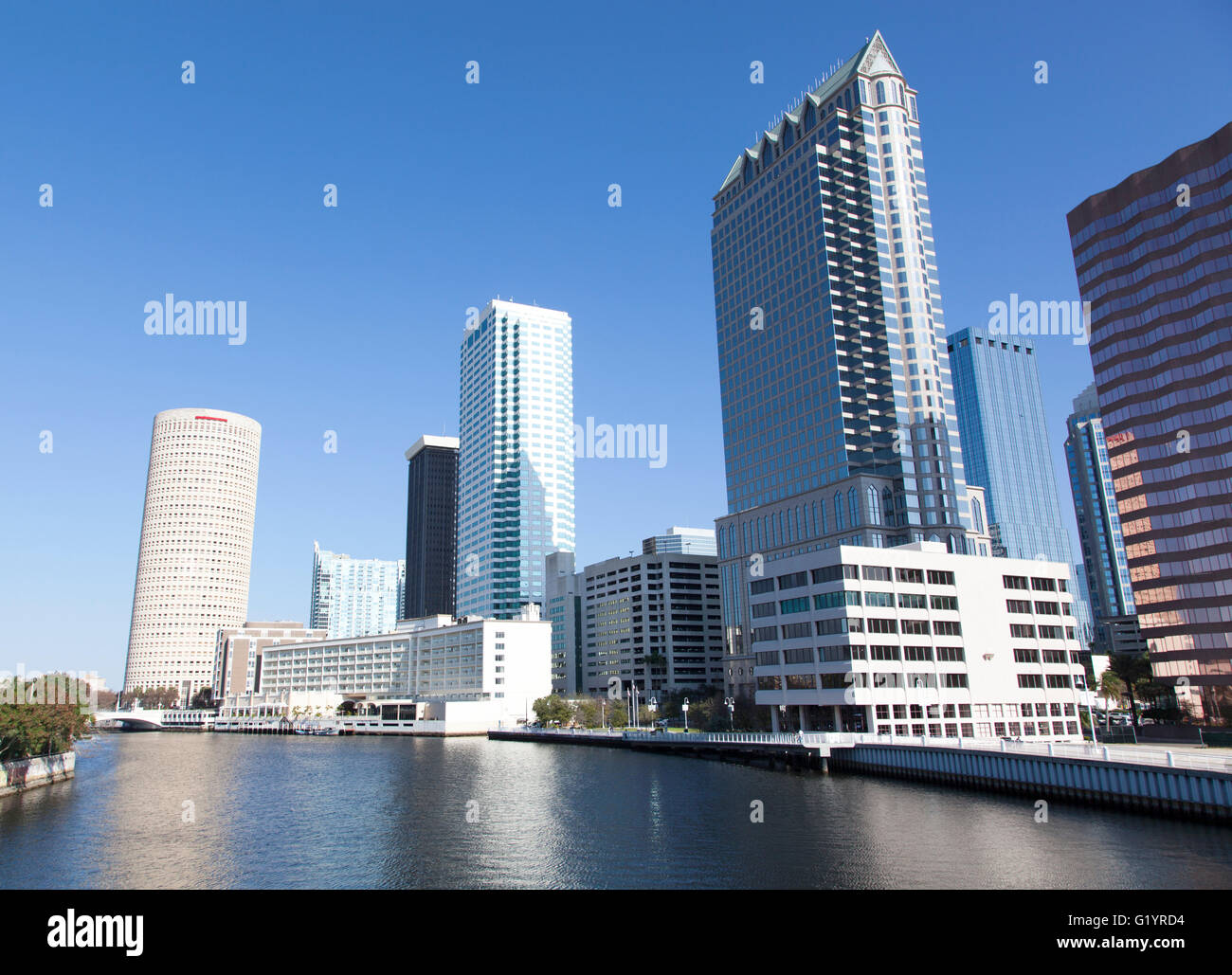 Gratte-ciel du centre-ville de la ville de Tampa (Floride). Banque D'Images
