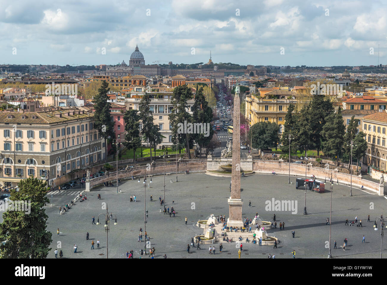 La Piazza del Popolo à Rome, Italie Banque D'Images