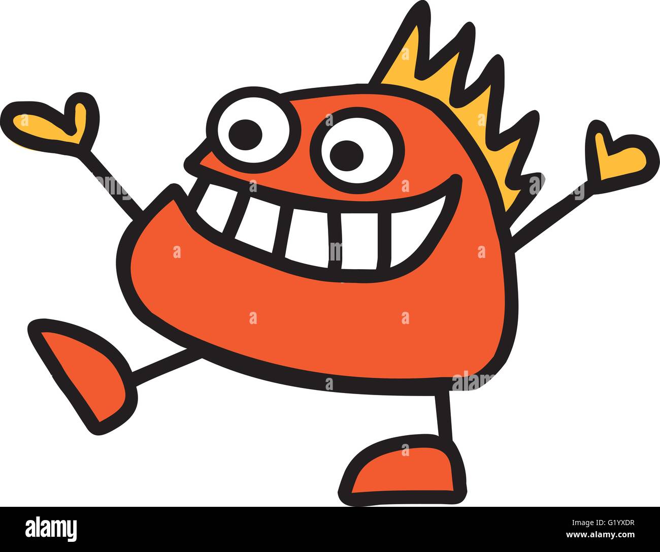 Happy monster orange Illustration de Vecteur