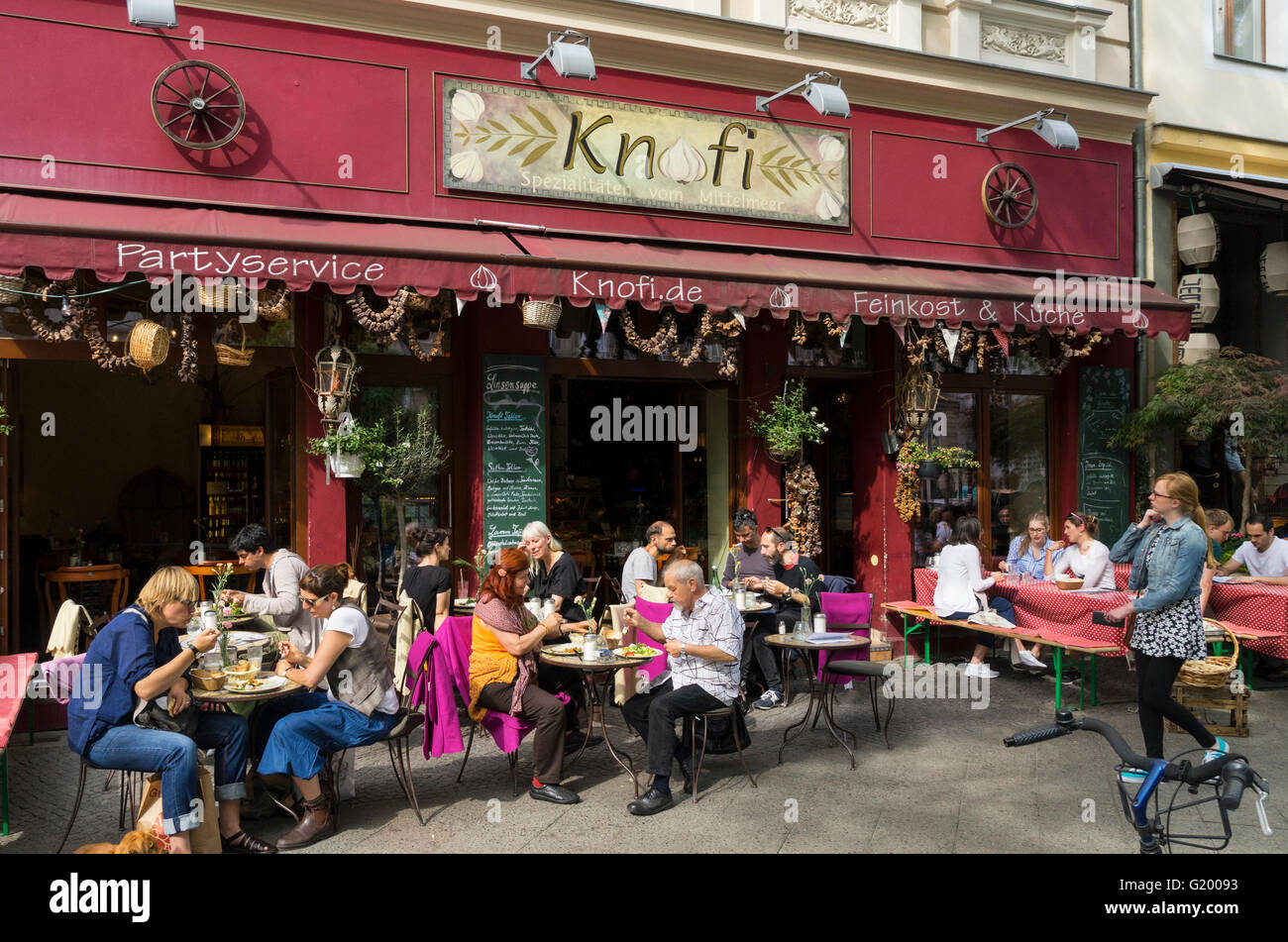 Restaurant sur Knofi Bergmannstrasse dans Kreuzberg Berlin Allemagne Banque D'Images