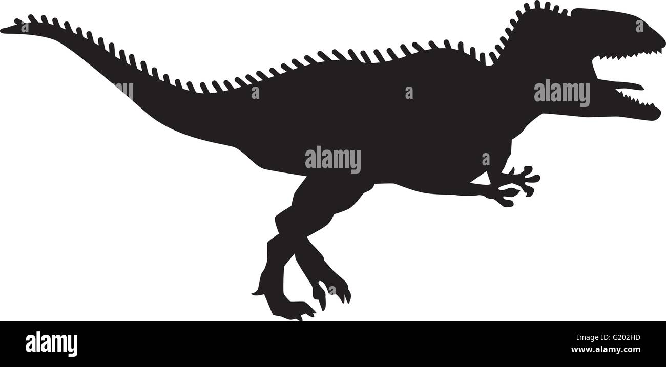 Silhouette gigantosaurus en colère Illustration de Vecteur
