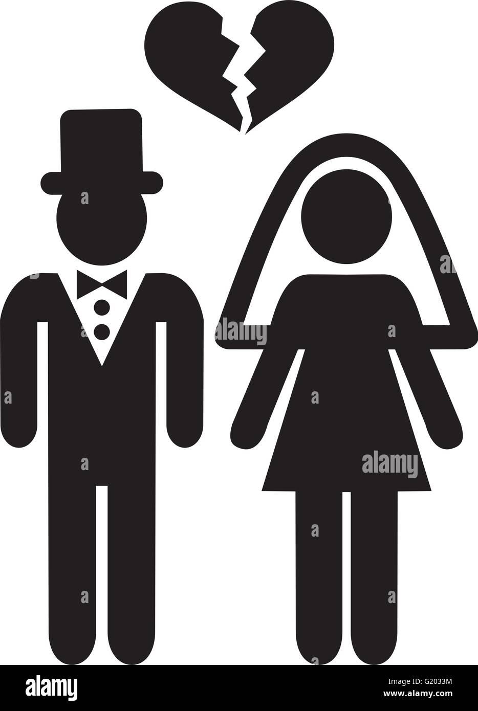 L'icône de couple divorcé Illustration de Vecteur