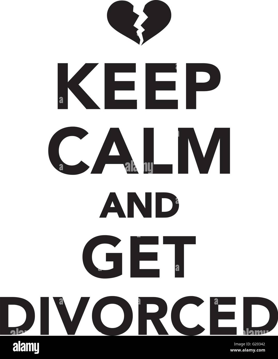 Restez calme et divorcer Illustration de Vecteur