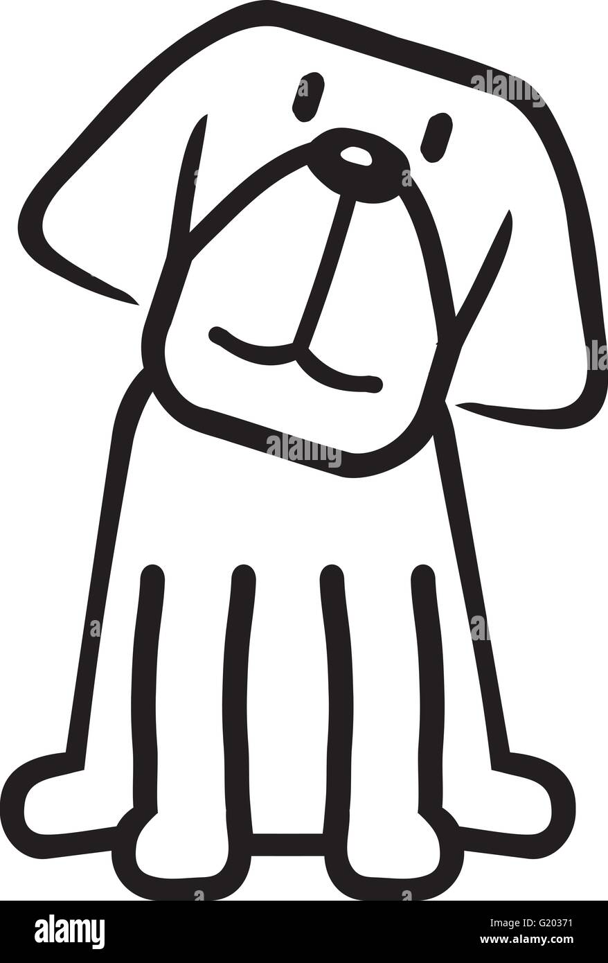 Cartoon dog jeu de coloriage Illustration de Vecteur