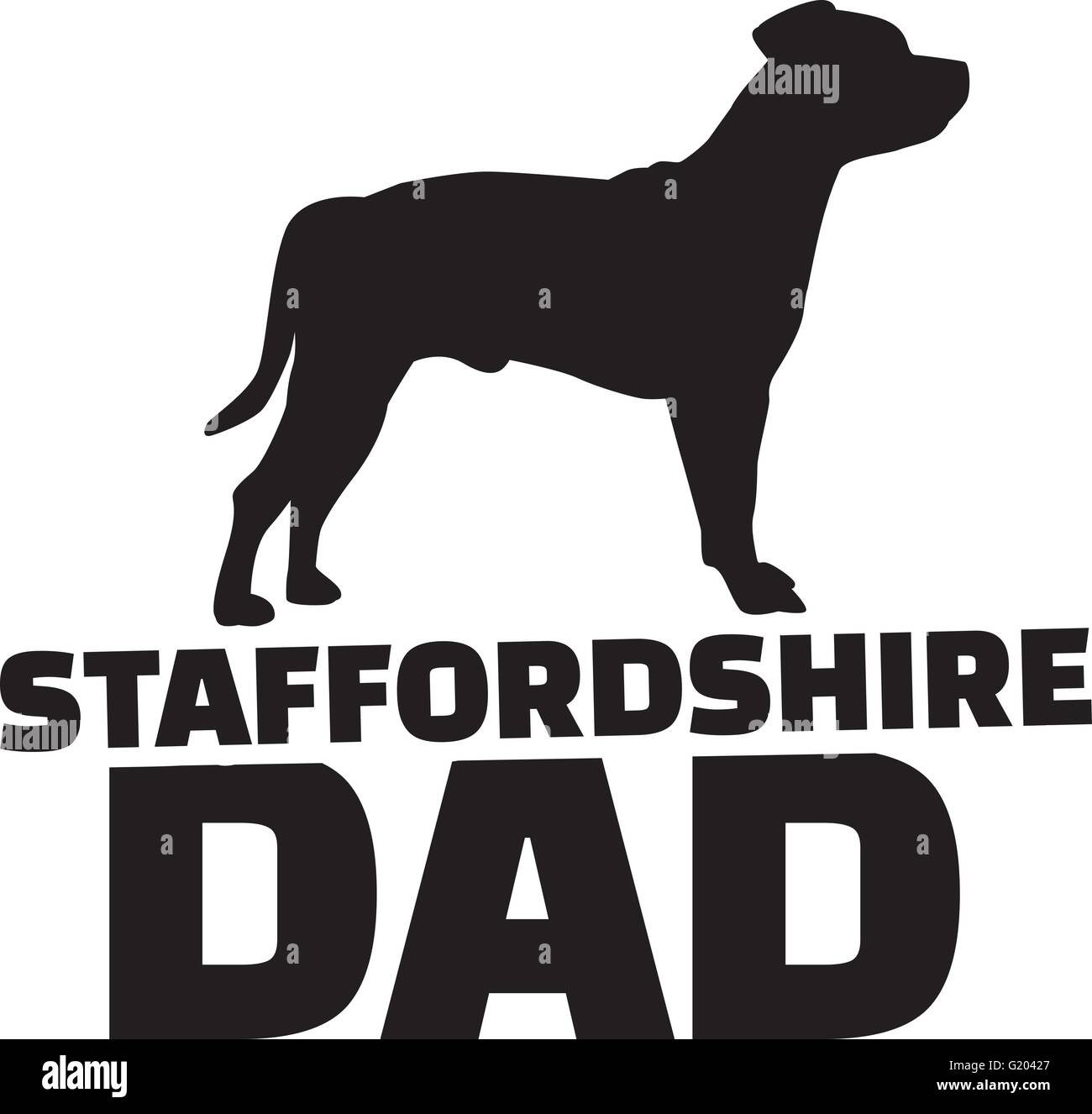 Staffordshire Bull Terrier papa Illustration de Vecteur