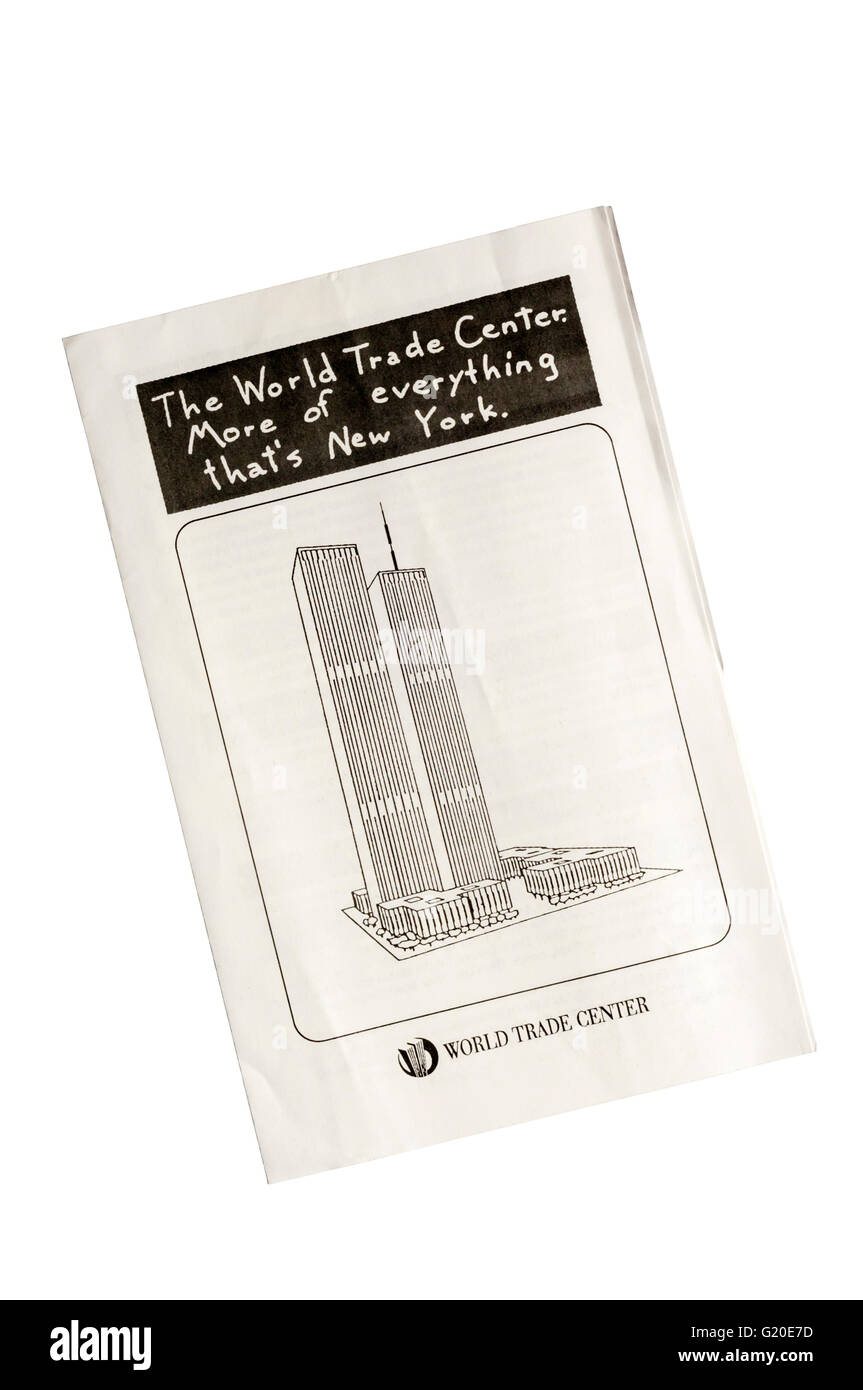 1994 Un guide touristique pour le World Trade Center à New York. Banque D'Images