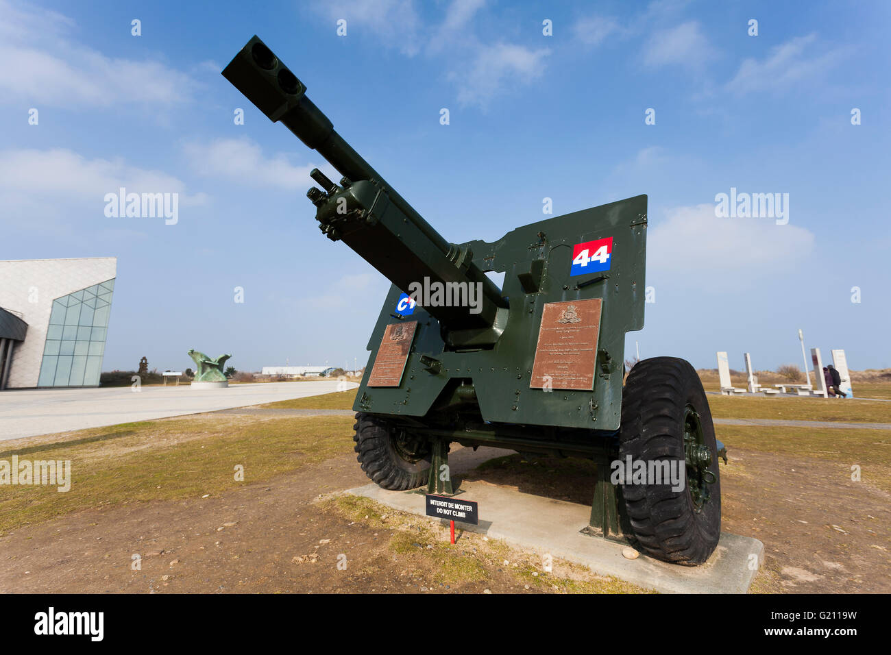 L'artillerie canadienne, Centre Juno Beach, Courseulles-Sur-Mer, Plages du Débarquement, département du Calvados, Normandie, France Banque D'Images