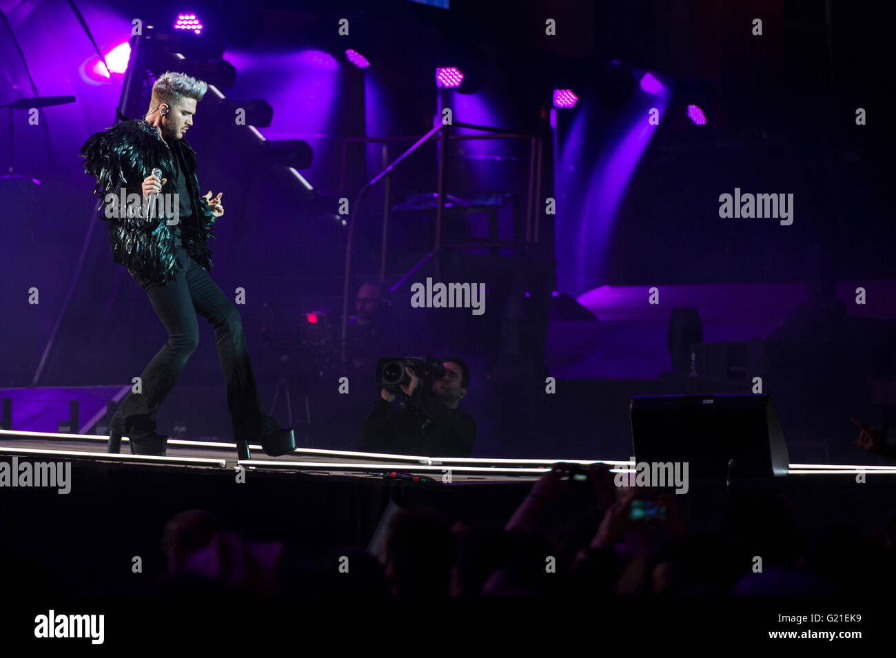 La bande de Londres près de la deuxième journée de Rock in Rio 2016. Queen & Adam Lambert à l'étage principal ont une bonne performance avec 60,000 personnes. Lisbonne, Portugal. le 18 mai 2016. (Photo de Gonçalo Silva) Banque D'Images