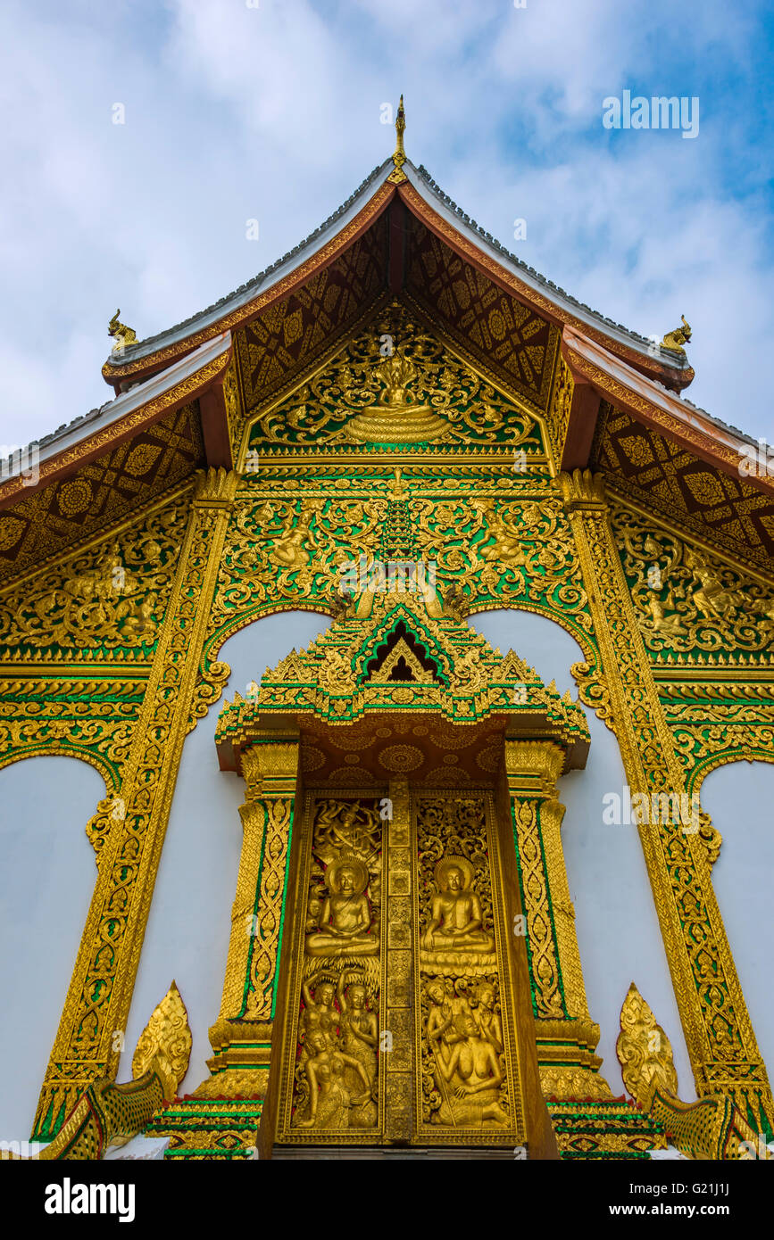 Temple bouddhiste Haw Pha Bang au Palais Royal, le quartier historique, Luang Prabang, Laos, Louangphabang Banque D'Images