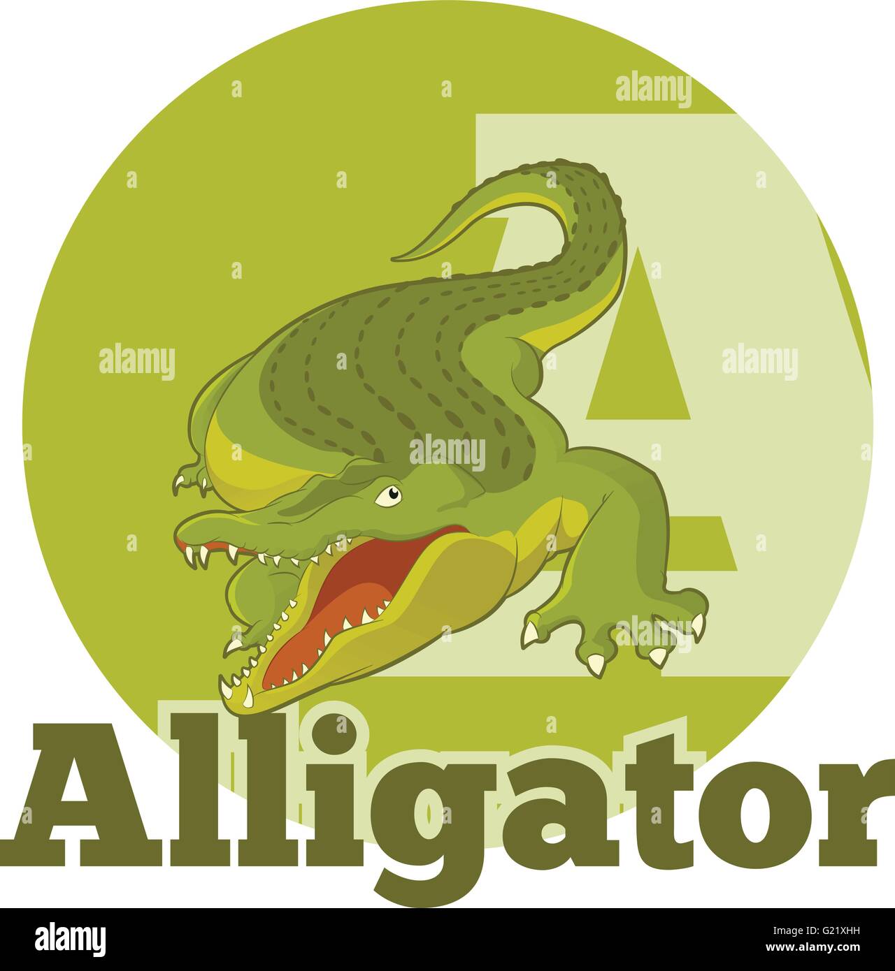 Cartoon ABC2 Alligator Illustration de Vecteur