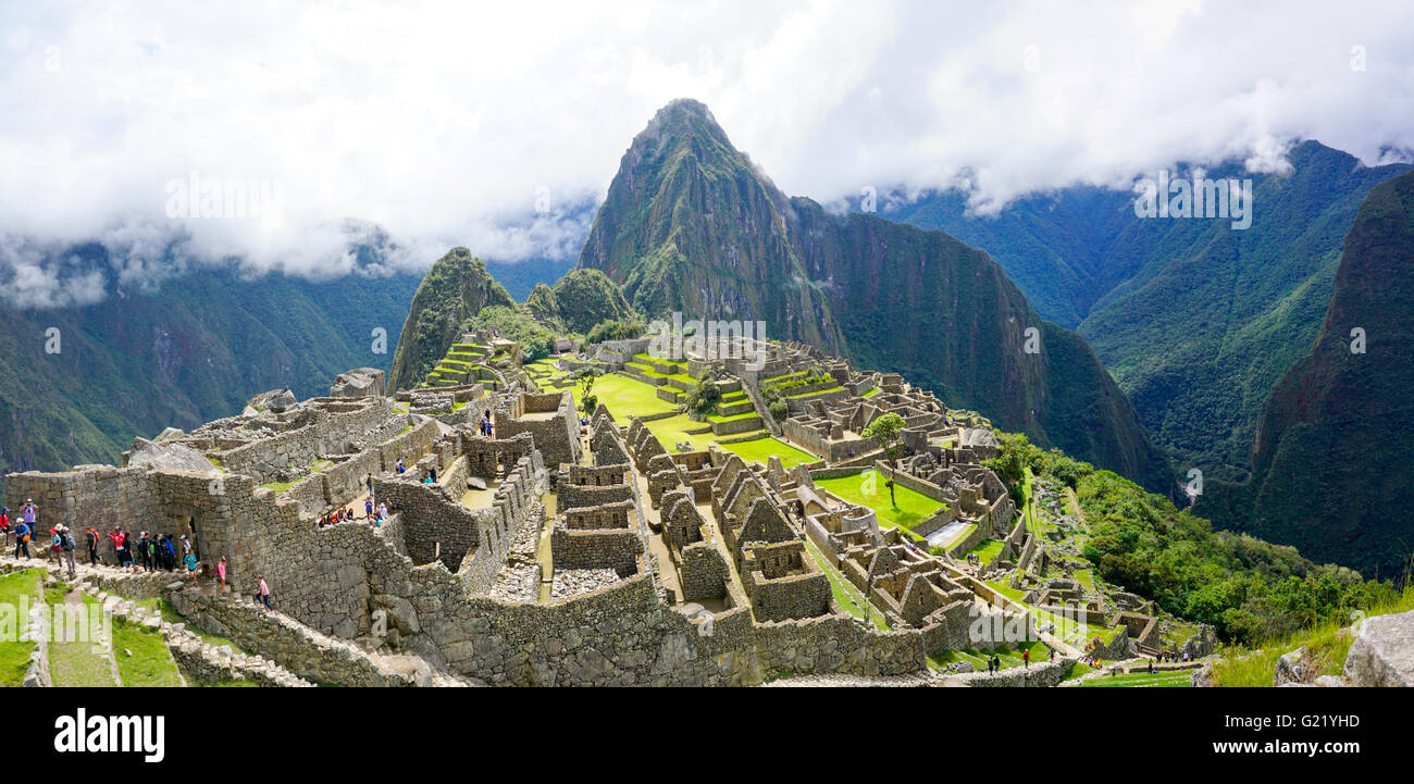 Le Pérou, Cuzco, anciennes ruines de Machu Picchu Banque D'Images