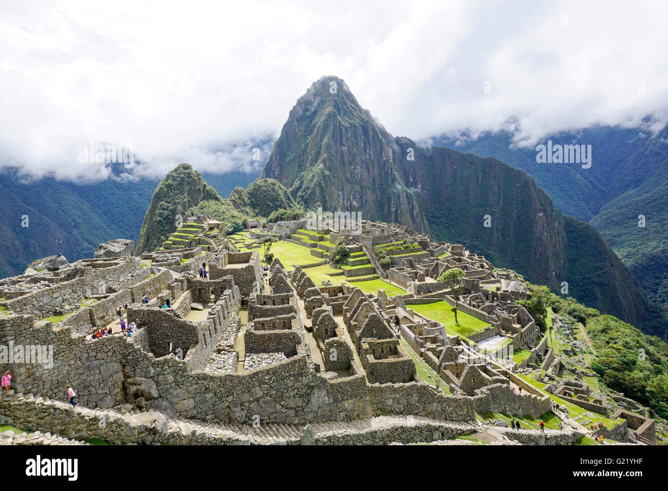 Le Pérou, Cuzco, anciennes ruines de Machu Picchu Banque D'Images