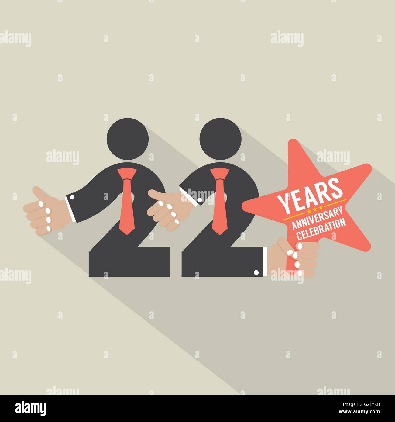 22 ans anniversaire Typographie Design Vector Illustration Illustration de Vecteur