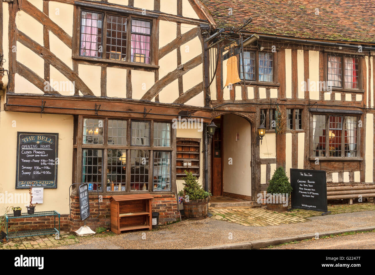 The Bell Inn Kersey Village Suffolk UK Banque D'Images