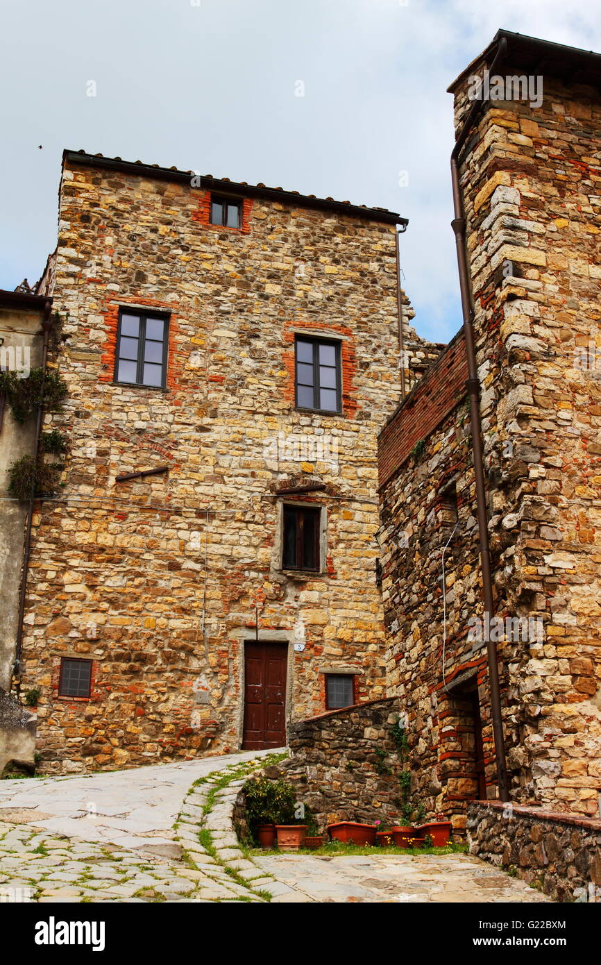 Panzano in Chianti town détails, Toscane Banque D'Images