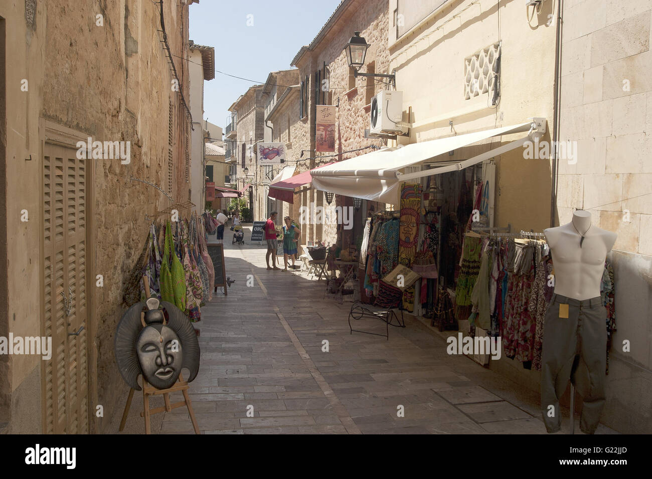 Une belle photo d'une ruelle avec boutique de mode à Palma de Majorque, Espagne, mer, Tourisme, vacances, été, nature, se détendre Banque D'Images