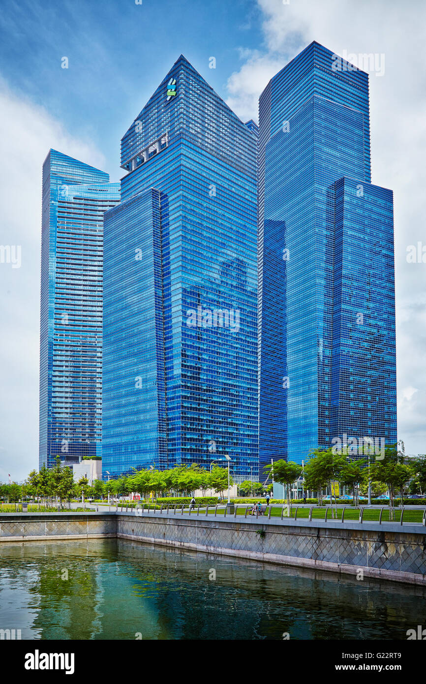 Marina Bay Financial Centre off Marina Boulevard à Marina Bay, Singapour le 6 juillet 2012. Banque D'Images
