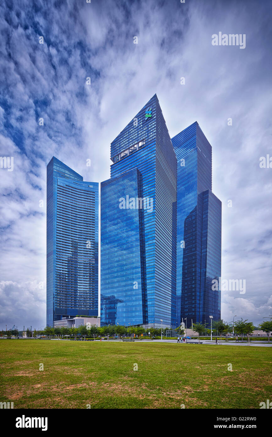 Marina Bay Financial Centre off Marina Boulevard à Marina Bay, Singapour le 9 juillet 2012. Banque D'Images
