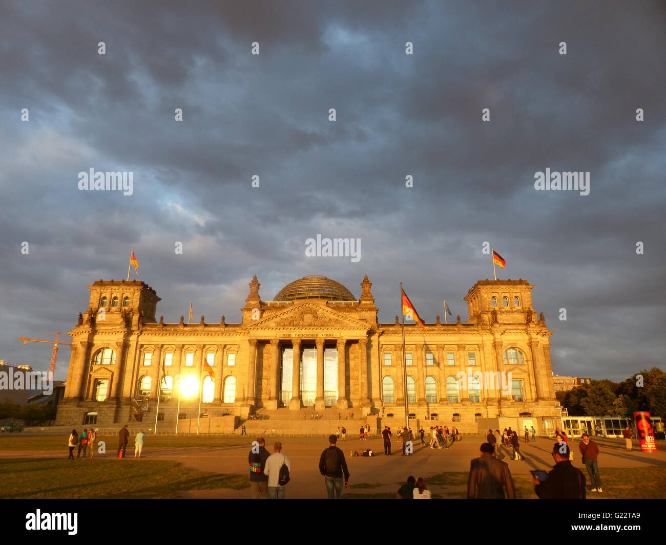Berlin - Allemagne. Reichtag, bâtiment du parlement allemand totalement restauré après la destruction partielle pendant la fin de la DEUXIÈME GUERRE MONDIALE. E Banque D'Images
