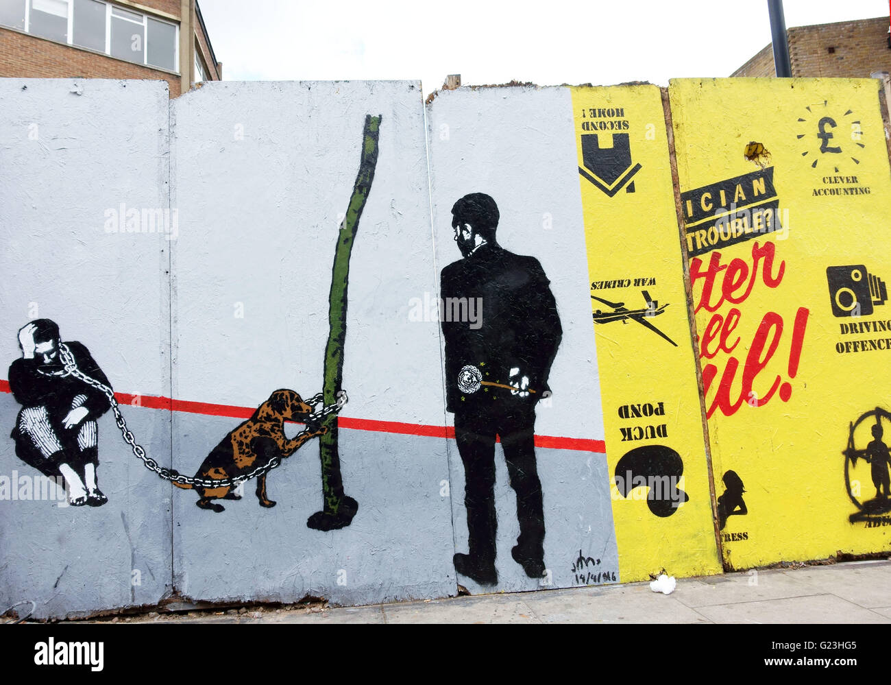 Street art à Hackney Road, Hoxton, East London Banque D'Images