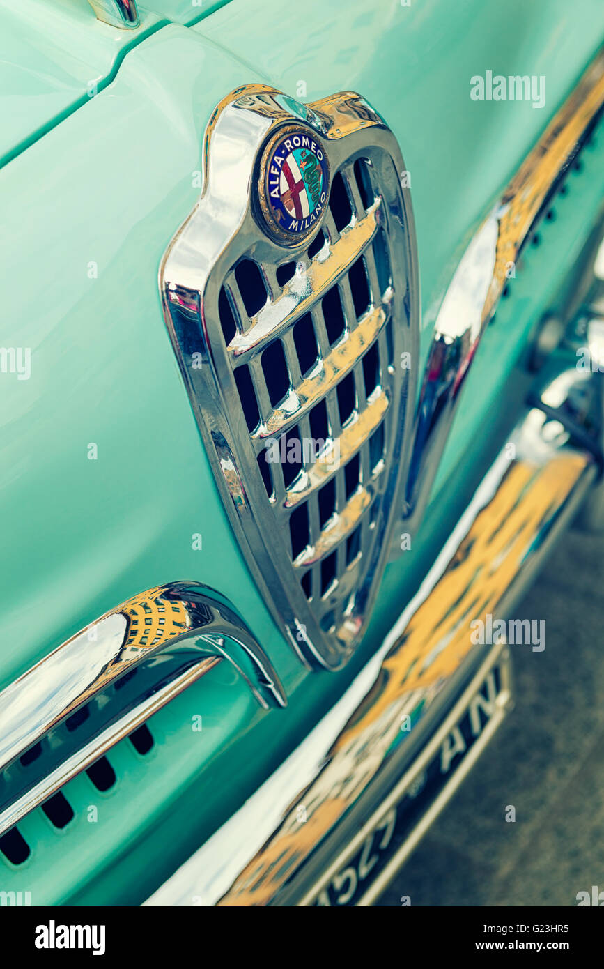 Alfa Romeo vintage car plus de détails Banque D'Images