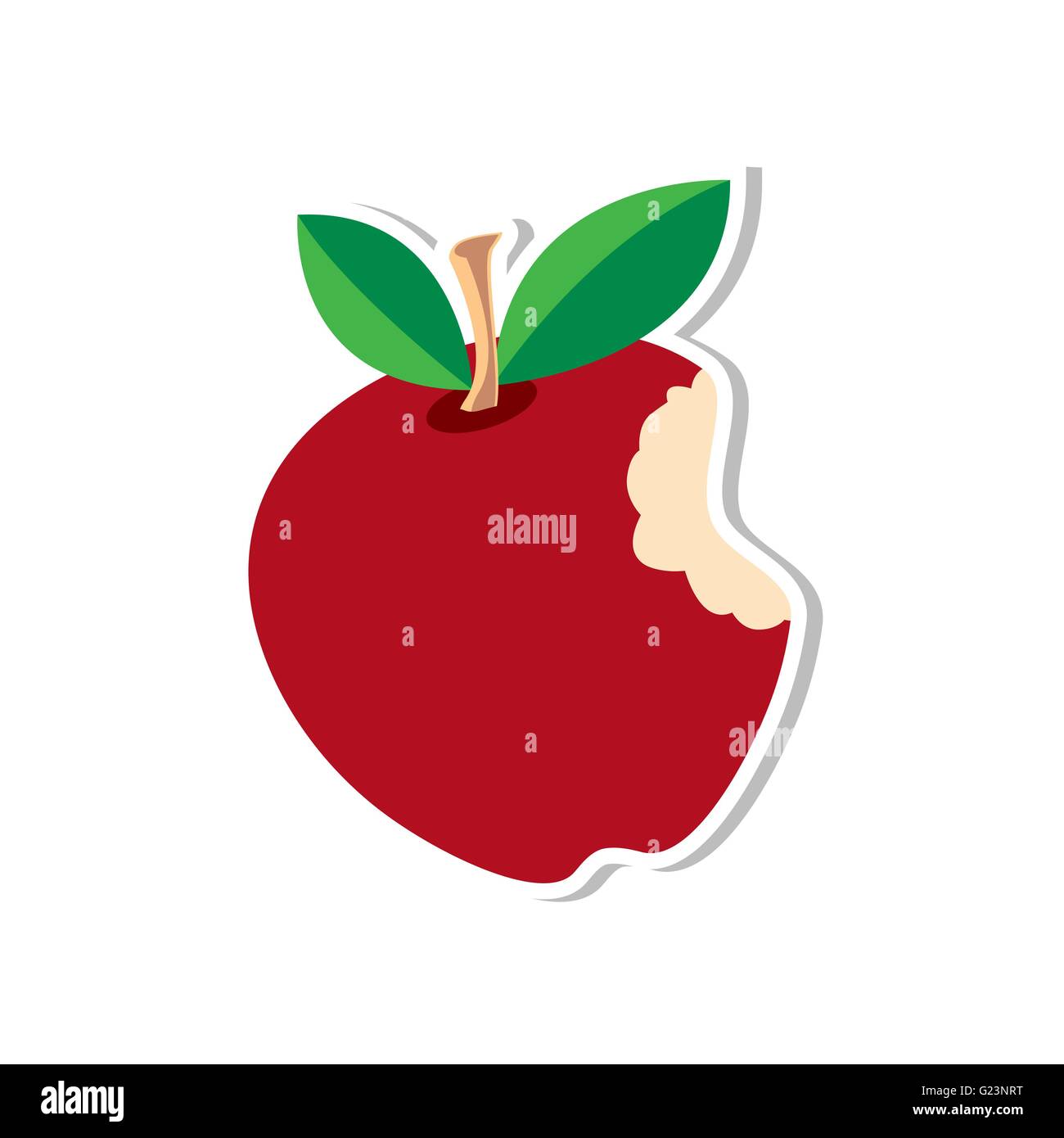 Illustration vecteur rouge Autocollant Apple Illustration de Vecteur