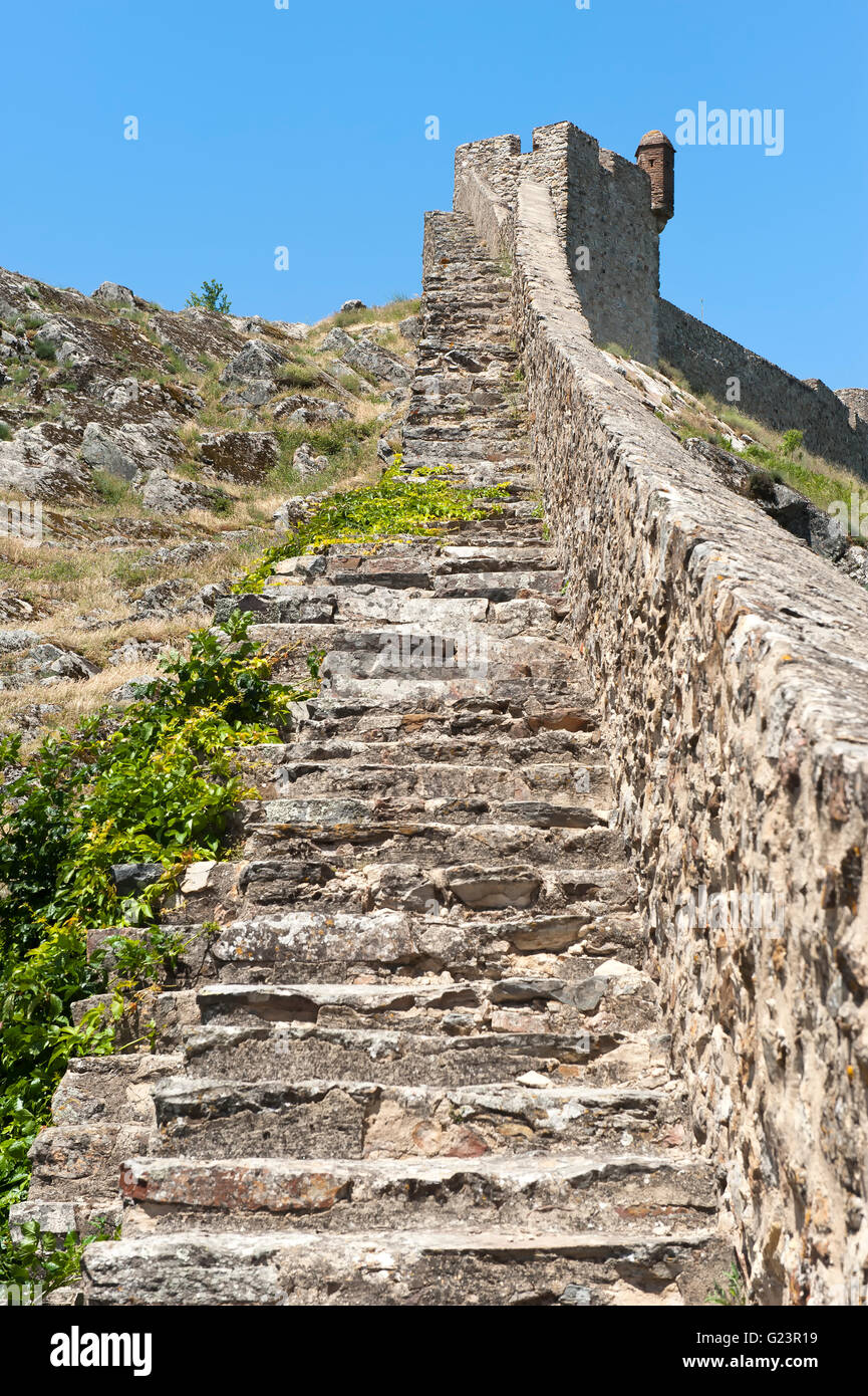 Marvao remparts et escaliers, Alentejo, Portugal Banque D'Images