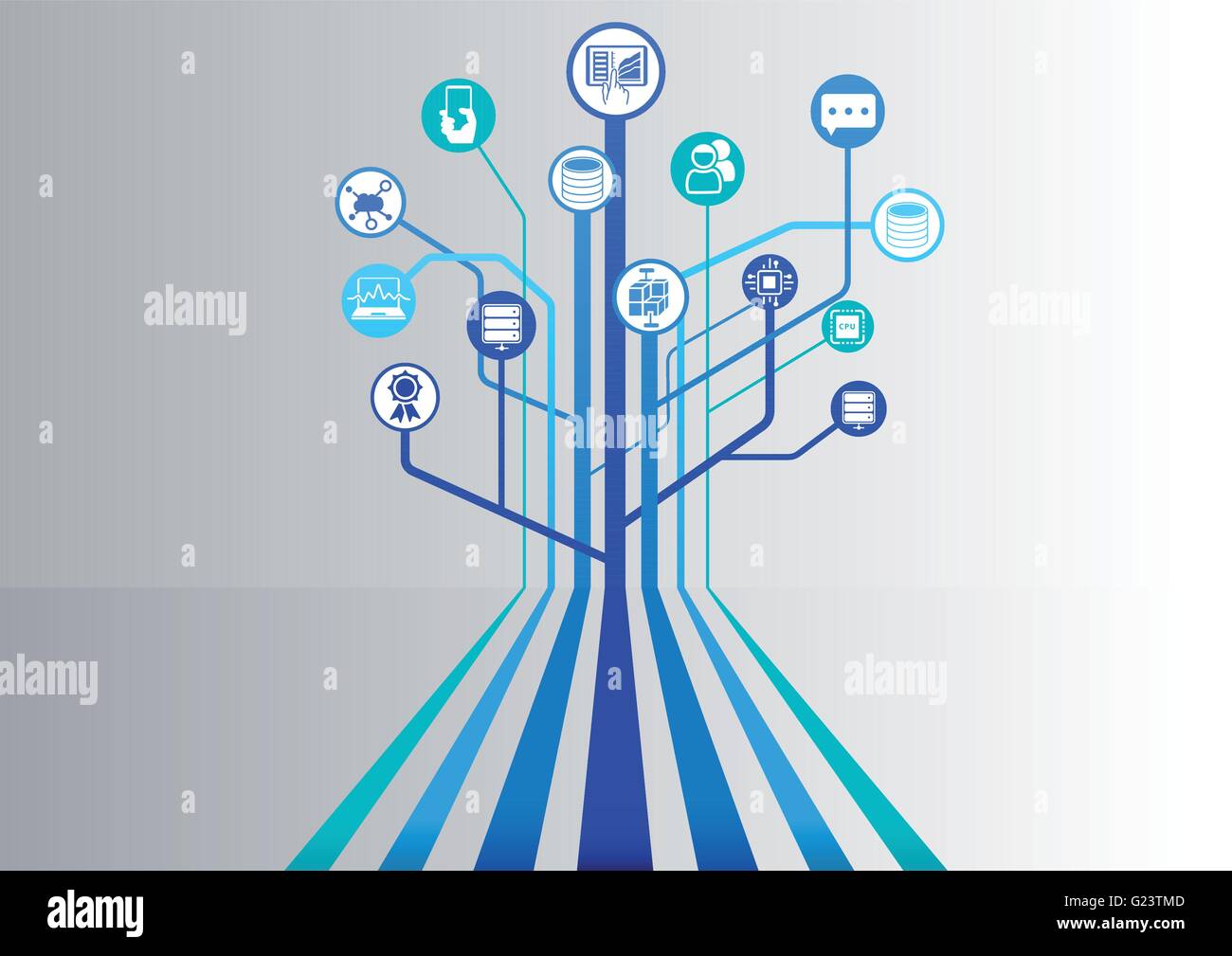 Batterie de serveurs de centre de données et de l'infographie comme vector illustration Illustration de Vecteur