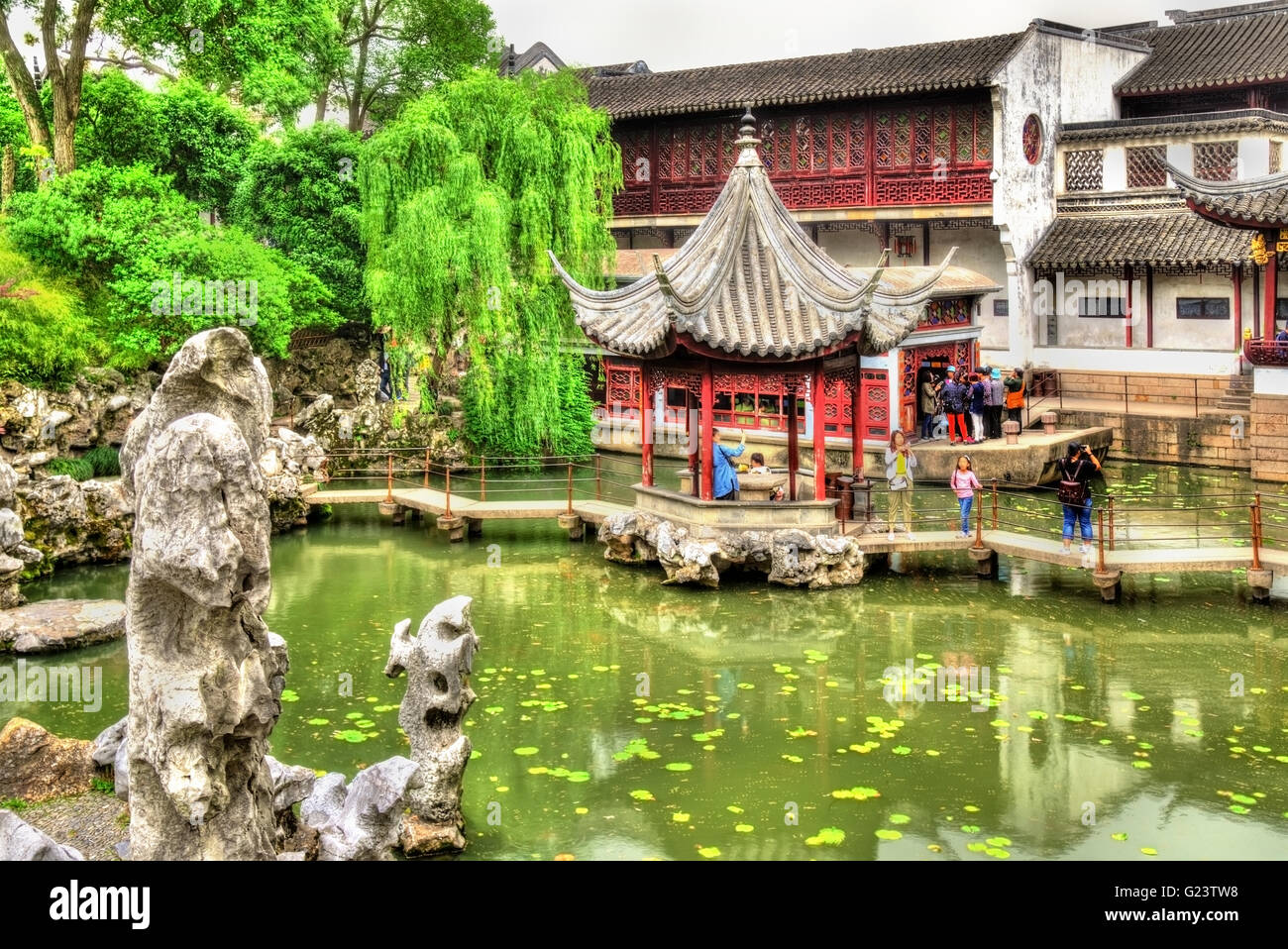 Le Lion Grove Garden, un site du patrimoine de l'UNESCO en Chine Banque D'Images