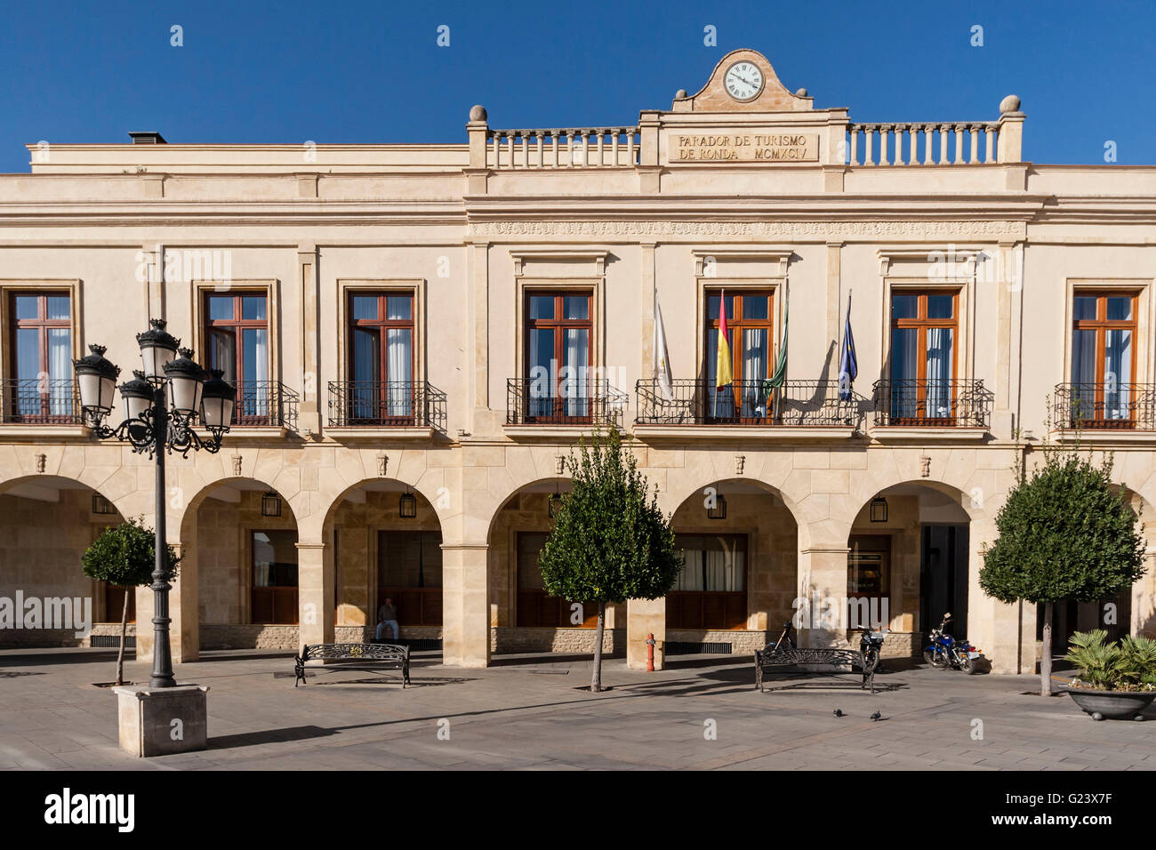 Le tourisme national Parador Hotel Ronda, Plaza de España, la province de Malaga, Espagne Banque D'Images